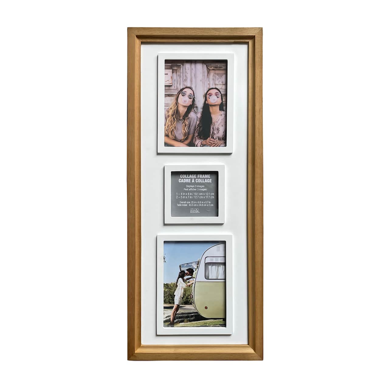 3 Opening Natural Woodgrain Collage Frame with Raised Mat by Studio Décor®